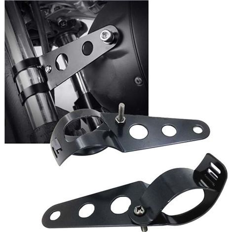 Universelle Motorradscheinwerferhalterung 38 mm bis 51 mm, Motorradscheinwerferstütze, schwarzer Clip (1/4)