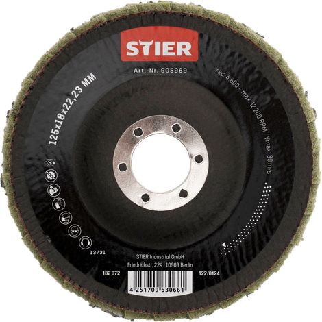 STIER Vlies Fächerschleifscheiben 125 x 18 x 22,23 mm fein 5 Stk. (1/4)