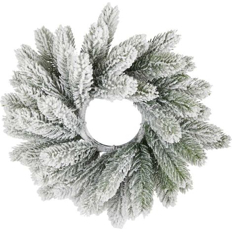 ARPIMEX Corona Pino di Natale Innevata D 30 Cm Bianco Pe
