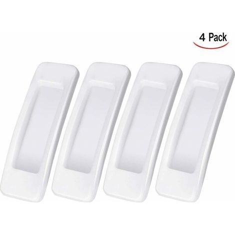 4 Pièces Poignée Autocollante Porte Coulissante - Blanc, (1/5)