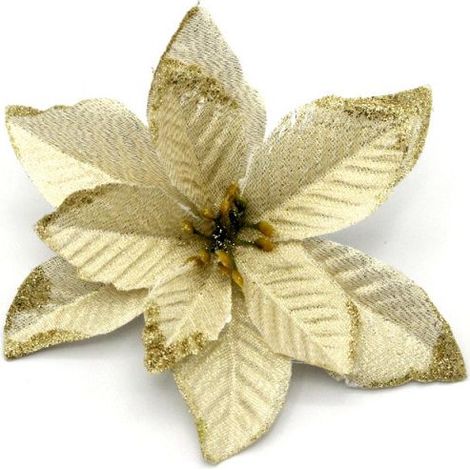 Lot de 24 fleurs de Noël 15 cm, décorations pour sapin de Noël et fête de fin d’année