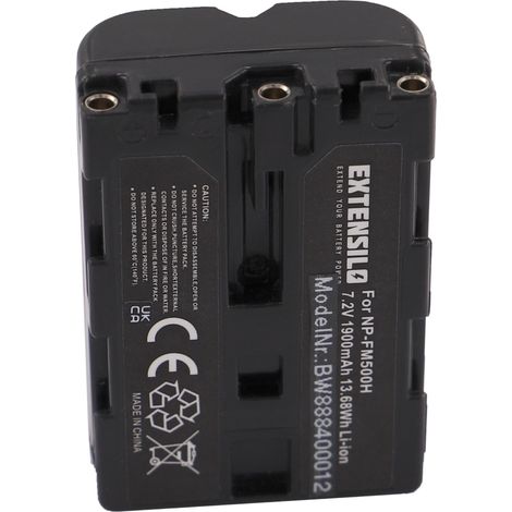EXTENSILO 3x Akku kompatibel mit Sony Alpha ILCA-77M2, SLT-A57K, ILCA-77M2M, SLT-A57M, ILCA-68, SLT-A57, A900 Kamera (1900 mAh, 7,2 V, Li-Ion) (1/4)