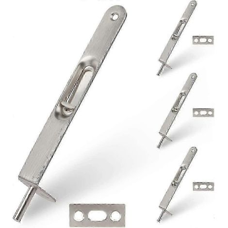 Lot de 4 verrous encastrés de 15 cm (6 pouces), robustes, pour portes doubles et portes-fenêtres. (1/3)