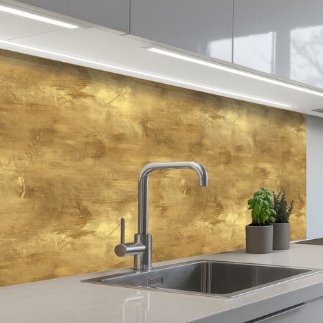 Kitchen Splashback Industrial - Texture - Gold 100x60 cm