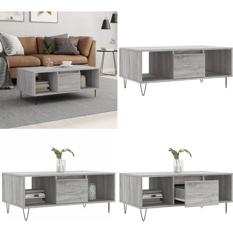 Table basse Sonoma gris 90x50x36,5 cm Bois d'ingénierie - Table Basse - Meuble Salon - Table D'appoint - Table Design - Mobilier Contemporain - Home & Living (1/5)