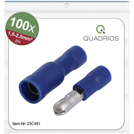 Quadrios 23C491 Rundstecker 1.5 mm² 2.5 mm² Blau 100 St. (1/5)