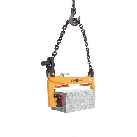 Pince de levage robuste 23"/17"/12" pour pierres verticales capacité de levage 350 kg/500 kg 30-51 cm (1181-2008 po) jaune (1/5)