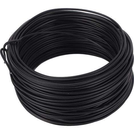 Fil de ligature en fer galvanisé de 1,2 mm de diamètre et de 28 m de longueur, coupe rond, sécable et pliable, pour l'industrie des télécommunications, noir.