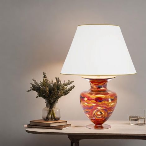 Kolarz ANFORA Lampe de table en tissu avec abat-jour conique rond or 24 carats (1/3)