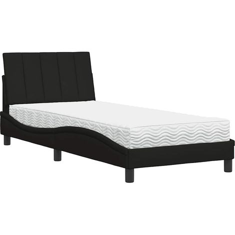 Maison Exclusive - Letto con Materasso Hanko Nero 80x200 cm in Tessuto (1/5)