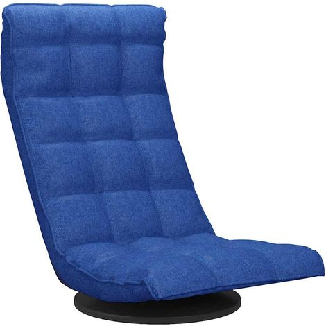 Maison Exclusive - Sedia da Pavimento Girevole Blu in Tessuto (1/5)