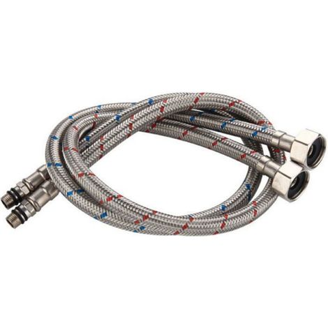 Tuyau d'alimentation en eau - - Acier inoxydable SUS304 - 81 cm - Raccord femelle G1/2 (1/4)
