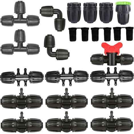 Garden irrigation hose connector, multi-socket distributor areas, quick assembly, ideal for garden lawns. (1/5)