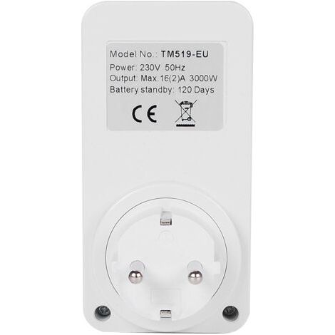 Prise de minuterie programmable numérique TM519, 220 V/120 V, minuterie 7 jours, minuterie 12/24 heures. (1/3)