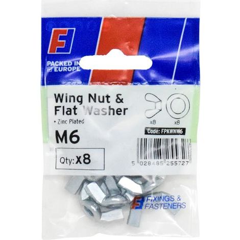 ForgeFix FPKWNW6 Wing Nut & Washer M6 ForgePack 8 FORFPKWNW6