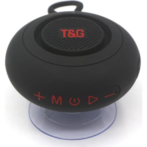 Enceinte Bluetooth étanche à ventouse pour salle de bain, compatible avec carte mémoire - Noire (1/5)
