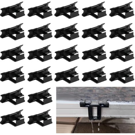 24 Pièces Clips de Drainage d'Eau de Panneau Solaire 30 mm Clips de Drainage pour Panneau Solaire, Clips de Nettoyage de Module PV pour Nettoyage Panneaux Photovoltaïques Accessoires (1/5)