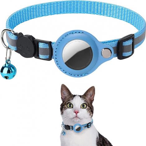 Collier pour animaux de compagnie avec étui de suivi et cloche réfléchissante anti-perte - Idéal pour les voyages en plein air. (1/5)