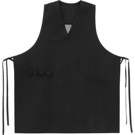 Tablier de travail pour femme, col en V et dos maille, imitation soie. Doux élégant, idéal les