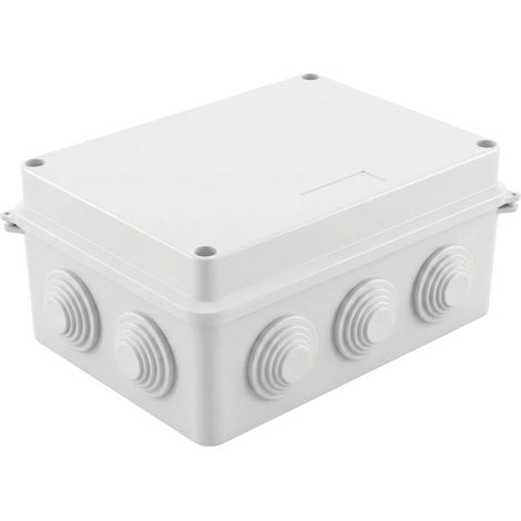 Boîte de distribution blanche 150x110x70mm avec 10 ouvertures I Boîte de dérivation en saillie - IP65 I Boîte de jonction, boîte de serrage, boîte de dérivation pour intérieur & extérieur (1/4)