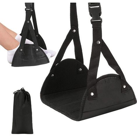 Folding and hanging footrest for airplane (1 piece), portable travel accessory for office, bedroom or airplane. (1/5)