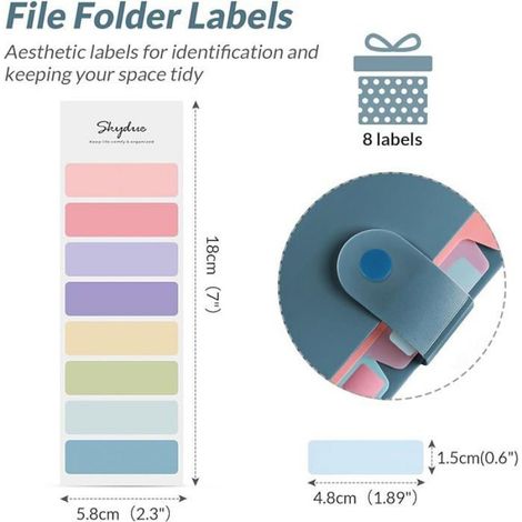 Lot de 2 classeurs de dossiers, format A4, organisateur de documents avec 5 poches, extensible, pour Bleu brume + gris fon CLASSEUR (1/5)