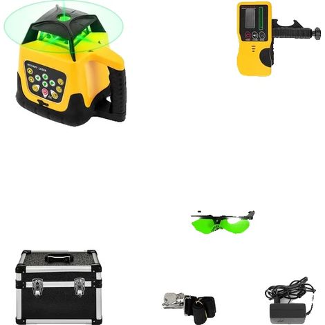 Niveau Laser, Rotation à 360 Degrés, Longue Portée de Mesure, Faisceau Vert 1 (1/2)