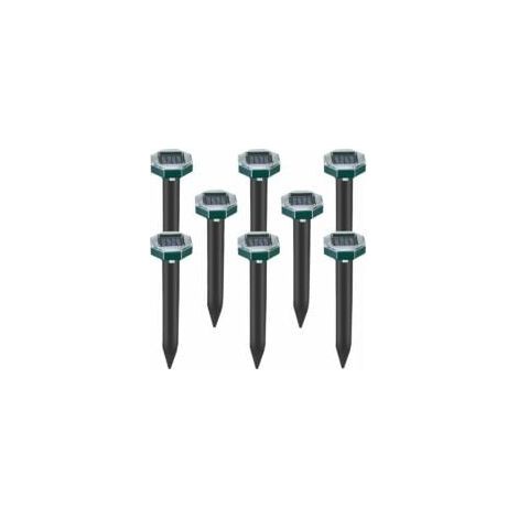 Set mit 8 solarbetriebenen Ultraschall-Abwehrspitzen gegen Maulwürfe, Schlangen und Wühlmäuse, für Rasenflächen, Gärten und Höfe, Sardinenabwehr (1/5)