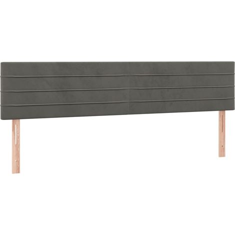 Cabecero accesorio para dormir mueble de dormitorio 2 piezas 90 x 5 x 78/88 cm tela de terciopelo gris oscuro TDL0206337