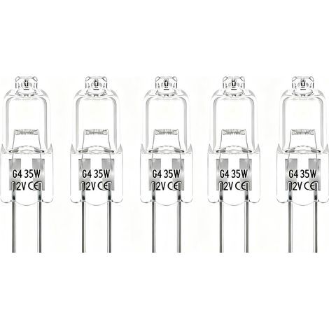 Pack of 5 G4 12 V halogen bulbs – bright, long-lasting lighting for furniture/ceiling/mood lighting (1/4)