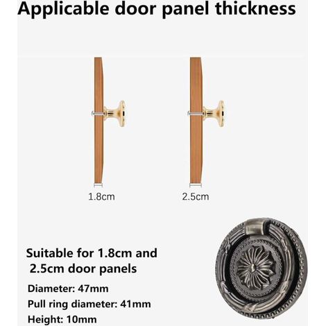 Rétro Poignée de Porte Coulissante Noir Aluminium Tirer et Rincer la Sets de poignées pour Porte Coulissante en Bois, 30cm,SEMAket (1/4)