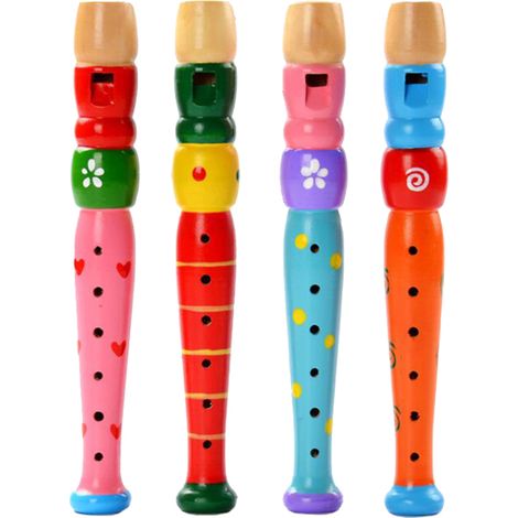 Flûte en bois, trompette, clairon, instrument de musique, jouet éducatif pour enfants, jouets musicaux (1/5)