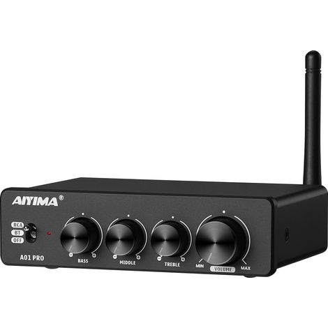 Bluetooth 5.1 Audio Stéréo 2.0/2.1 CH Amplificateur 100W x 2 Amplificateurs de Puissance Mini Hi-FI Classe D Amplificateur Intégré pour Haut-parleurs Domestiques Récepteur (1/5)