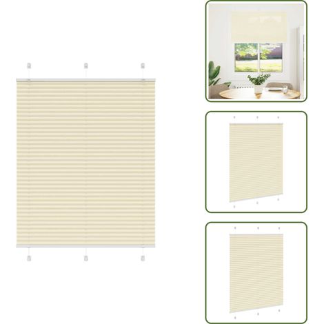 vidaXL Store plissé crème 110x150cm largeur du tissu 109,4cm polyester (1/5)
