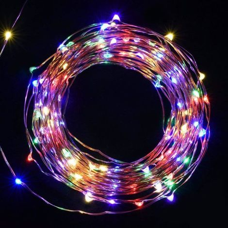 100 LED Guirlande Lumineuse, Fil de Cuivre Flexible 10 m, Éclairage Décoratif pour Noël, Fêtes et Intérieur