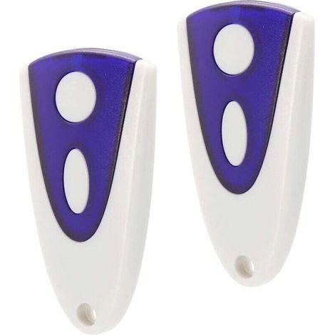 2 pièces Télécommande de Porte de Garage pour Novoferm，433,92MHz 2 canaux, Télécommande de Porte de Garage pour novotron 502/504/512/514 (avec 2 Piles supplémentaires) - Blanc et Bleu (1/4)