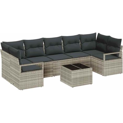 Maison Exclusive - Juego de Sofá 8 pcs Gris Claro y Gris Oscuro r (1/5)