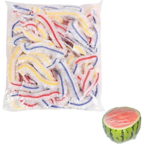 Packung mit 300 Frischhaltebeuteln mit Gummizug, verschiedene Farben, Einweg-Aufbewahrungsbeutel, Verschlussbeutel (1/5)