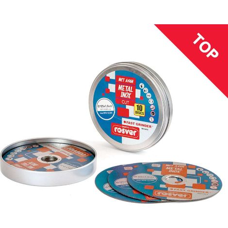 Dischi da taglio 10pz D.125x1x22 A46N per acciaio INOX - Rosver MCT12510A46NP10 (1/3)