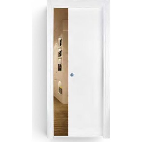 Porta da interno scorrevole reversibile bianca effetto liscio H210 cm - 70xH210 cm (1/3)
