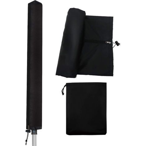 Clothesline Cover for Rotary Tumble Dryer, Black 165cm Waterproof Protective Cover with Zipper and Drawstring for Garden Rotary Tumble Dryer, Waterproof Oxford Fabric (1/5)