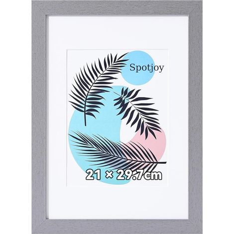 Bilderrahmen A4 21x29cm MDF Holz Acrylglas 21x29,7cm(A4) Silbergrau (1/5)