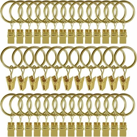 30 pezzi anelli per tende con clip, anelli per tende in acciaio inossidabile antiruggine, ganci per tende in metallo, anello per asta per tende da doccia e tende da finestra (1/4)