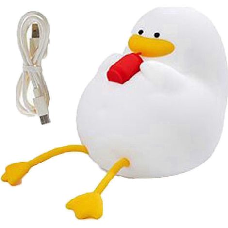 Veilleuse canard de dessin animé, intensité lumineuse variable, plusieurs couleurs d'éclairage, aspect adorable, lampe de chevet LED en silicone, décoration (1/5)