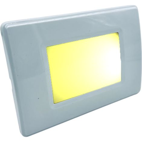 Faretto Led segnapasso da parete per scatola 503 doppia funzione fisso e emergenza 1.1w luce calda (1/5)