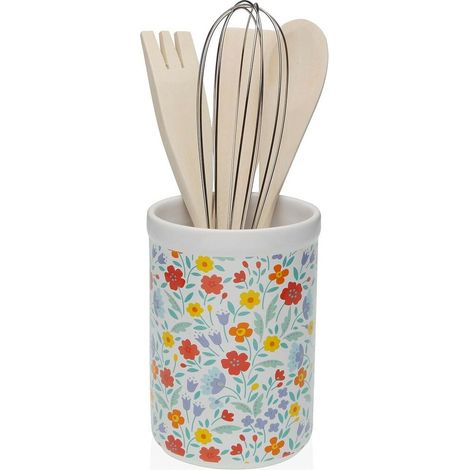 Bote para utensilios de cocina versa flandes cerámica dolomita 10 x 15 x 10 cm (1/2)