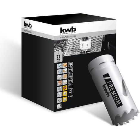 kwb HSS Bi-Metall-Lochsäge Ø 22 mm, 8% kobaltlegiert mit progressiver Vario-Zahnung und hoher Präzision für den vielseitigen Einsatz (1/5)