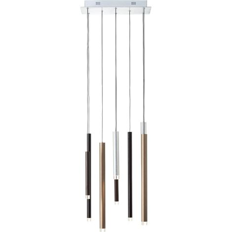 BRILLIANT Lampe Cembalo LED Pendelleuchte 8flg braun/Kaffee 8x 4W LED integriert, 352lm, 3000K In 3 Stufen über Wandschalter dimmbar In der Höhe einstellbar / Kabel kürzbar (1/5)