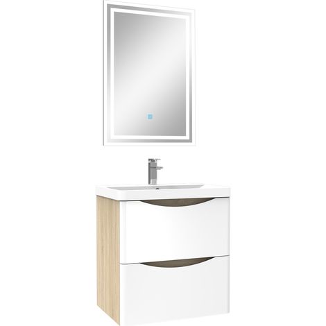 Ocean Ensemble meubles Salle de Bain 50cm simple vasque + miroir LED