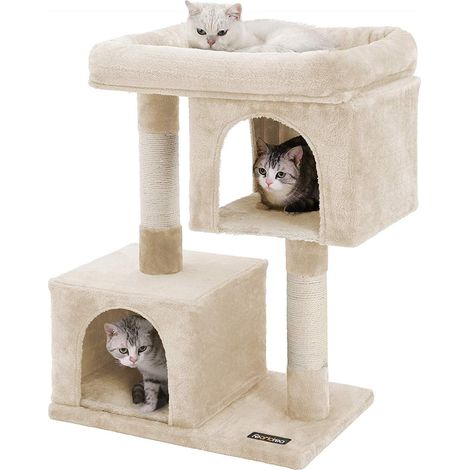 Griffoir pour chat avec plateforme - Pôle Sisaal pour chat - Beige (1/5)